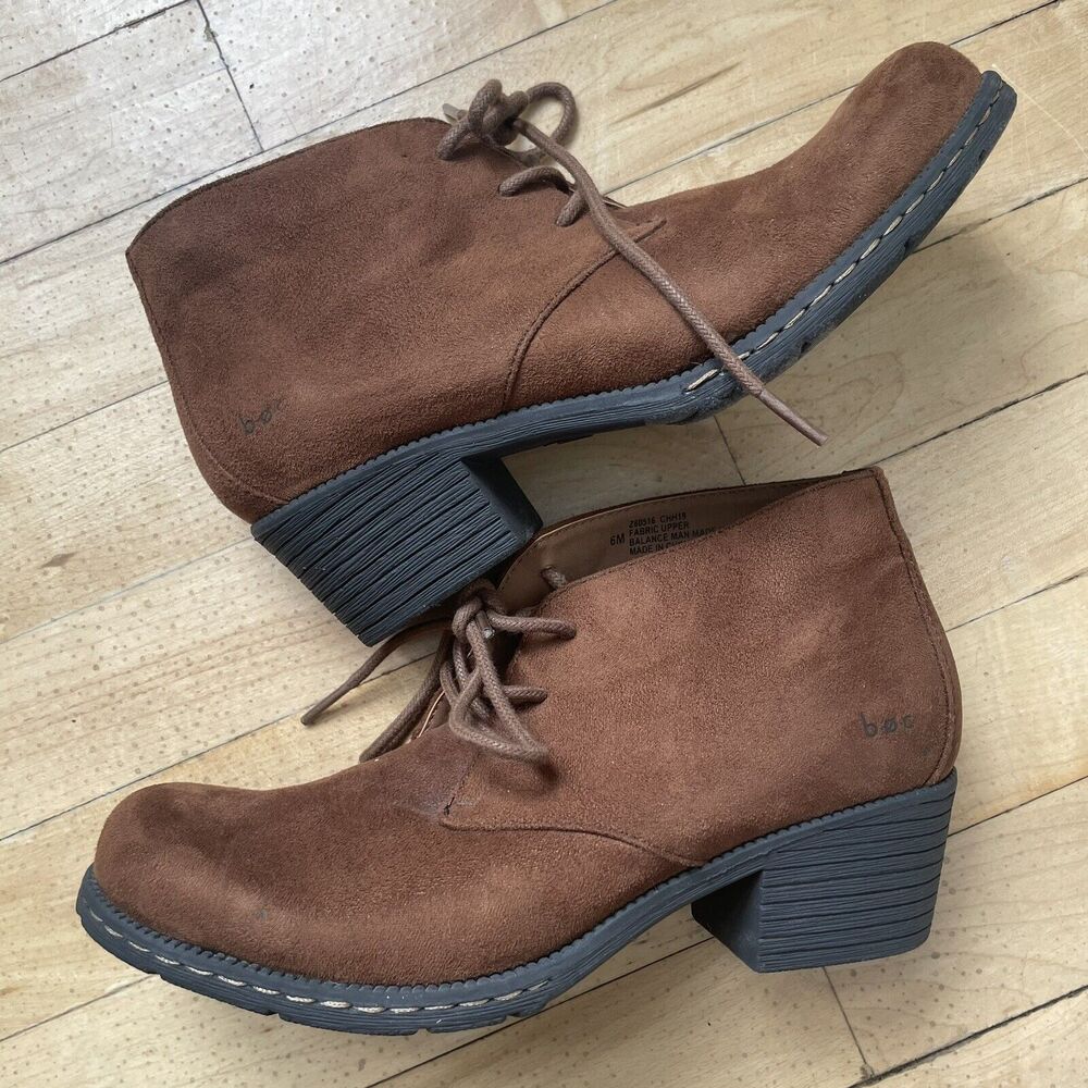 Women's B.O.C. Leyburn Tobacco Brown Lace Up Chukka Booties Size 6 EUC